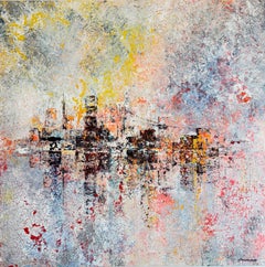 Lost City - original abstrakte Landschaft zeitgenössisches Kunstwerk