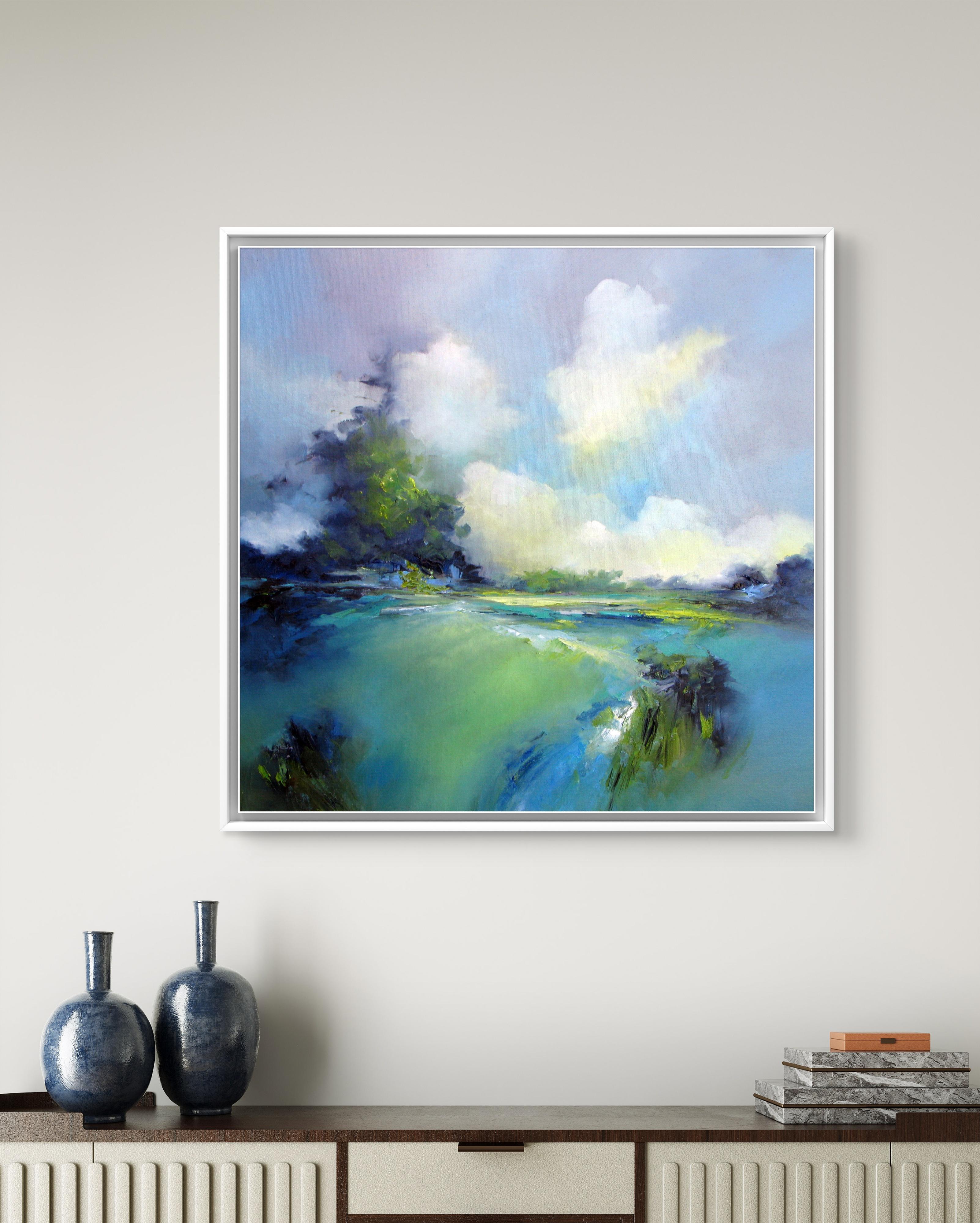 Alison Johnson - Pastures Green-original oil abstract landscape ...