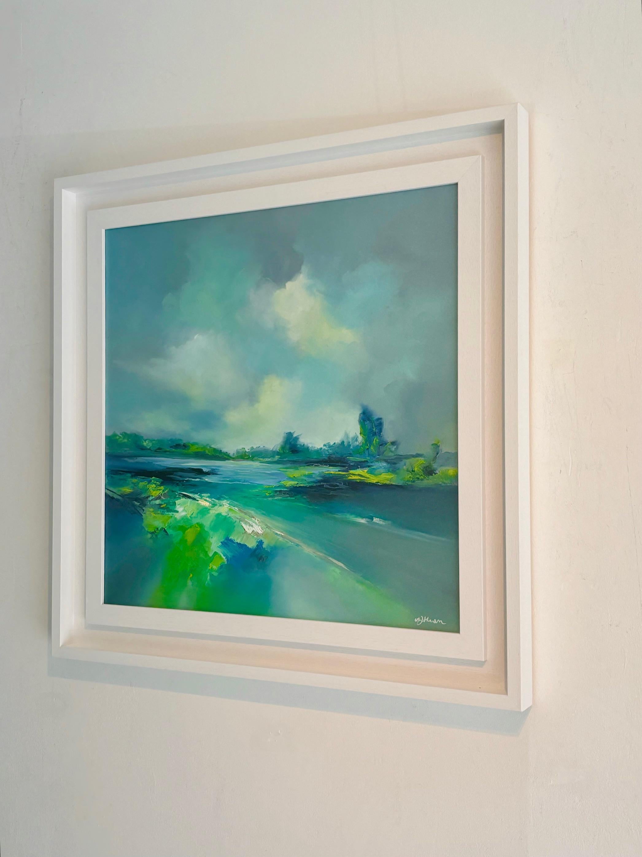 Quiet Sky - original oil abstract landscape painting - surreal contemporary art - Abstract Expressionist Painting by Alison Johnson
