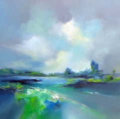 Quiet Sky - original oil abstract landscape painting - surreal contemporary art