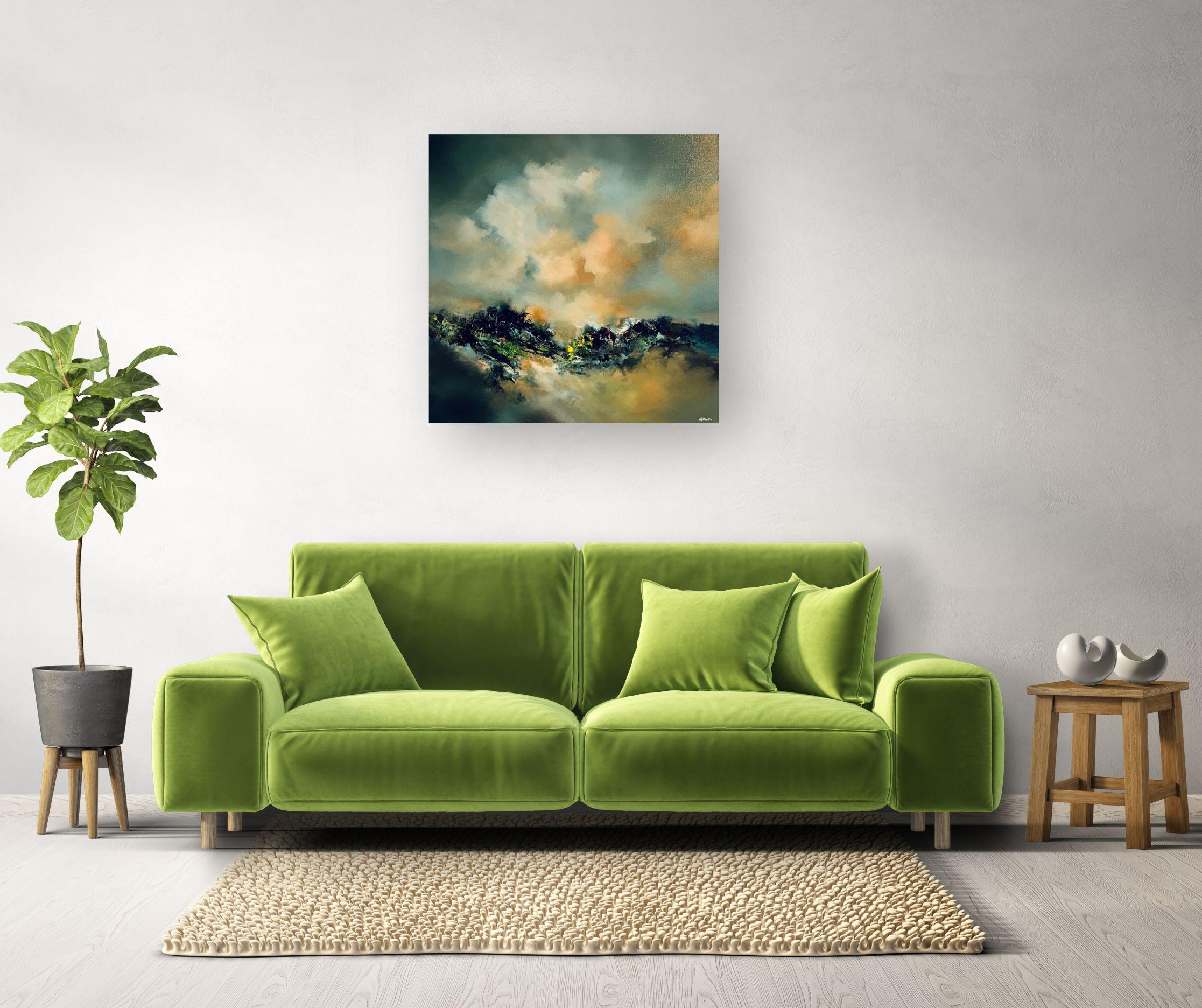 Reactive Light - Abstraktes Landschaftsgemälde in Öl - zeitgenössisches Kunstwerk – Painting von Alison Johnson