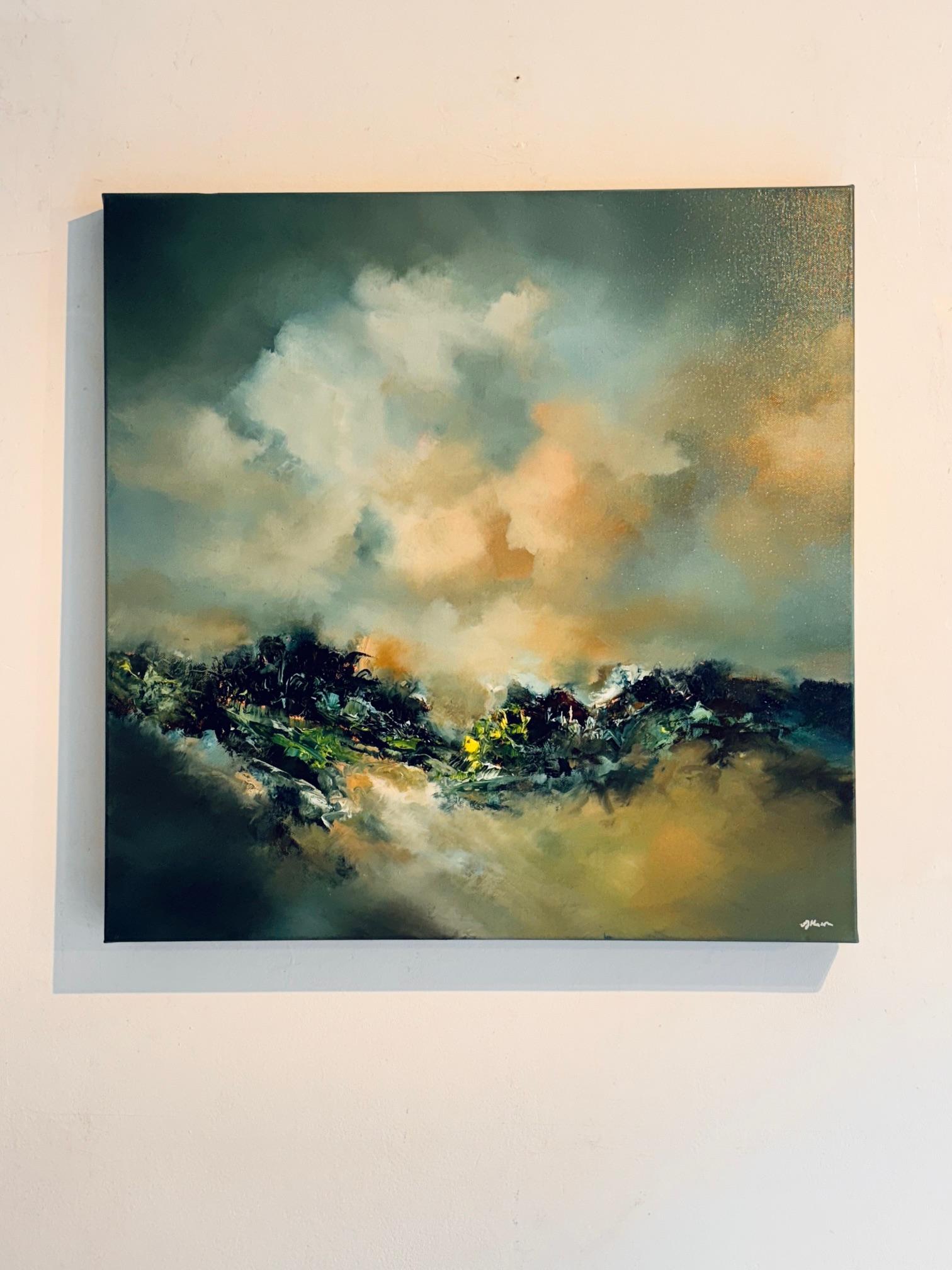 Reactive Light - Abstraktes Landschaftsgemälde in Öl - zeitgenössisches Kunstwerk (Abstrakter Expressionismus), Painting, von Alison Johnson