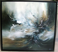 Remain - paysage marin abstrait peinture à l'huile originale:: art contemporain du XXIe siècle