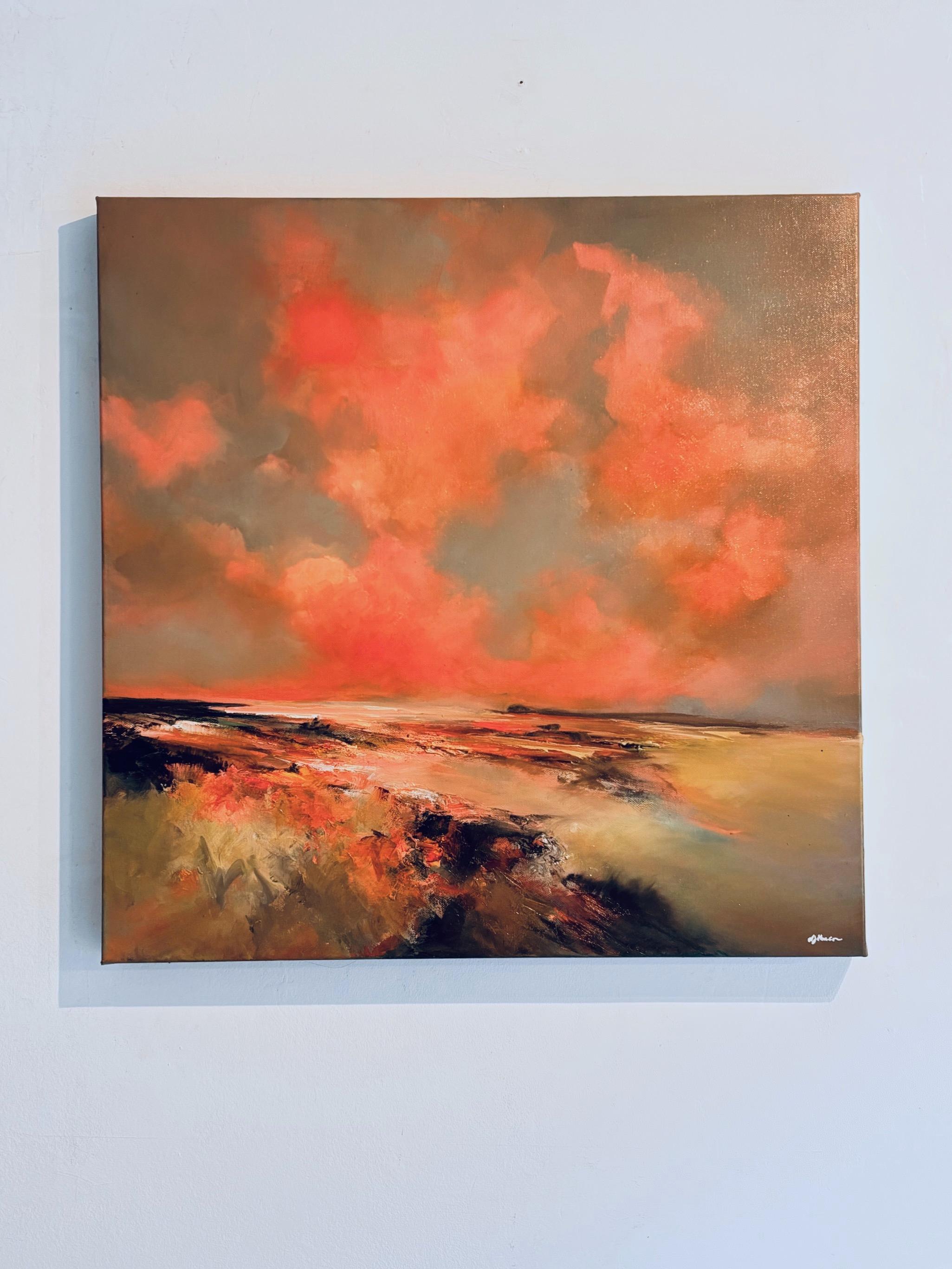 Residual Heat - Abstraktes Landschaftsgemälde in Öl - zeitgenössisches Kunstwerk (Abstrakter Expressionismus), Painting, von Alison Johnson