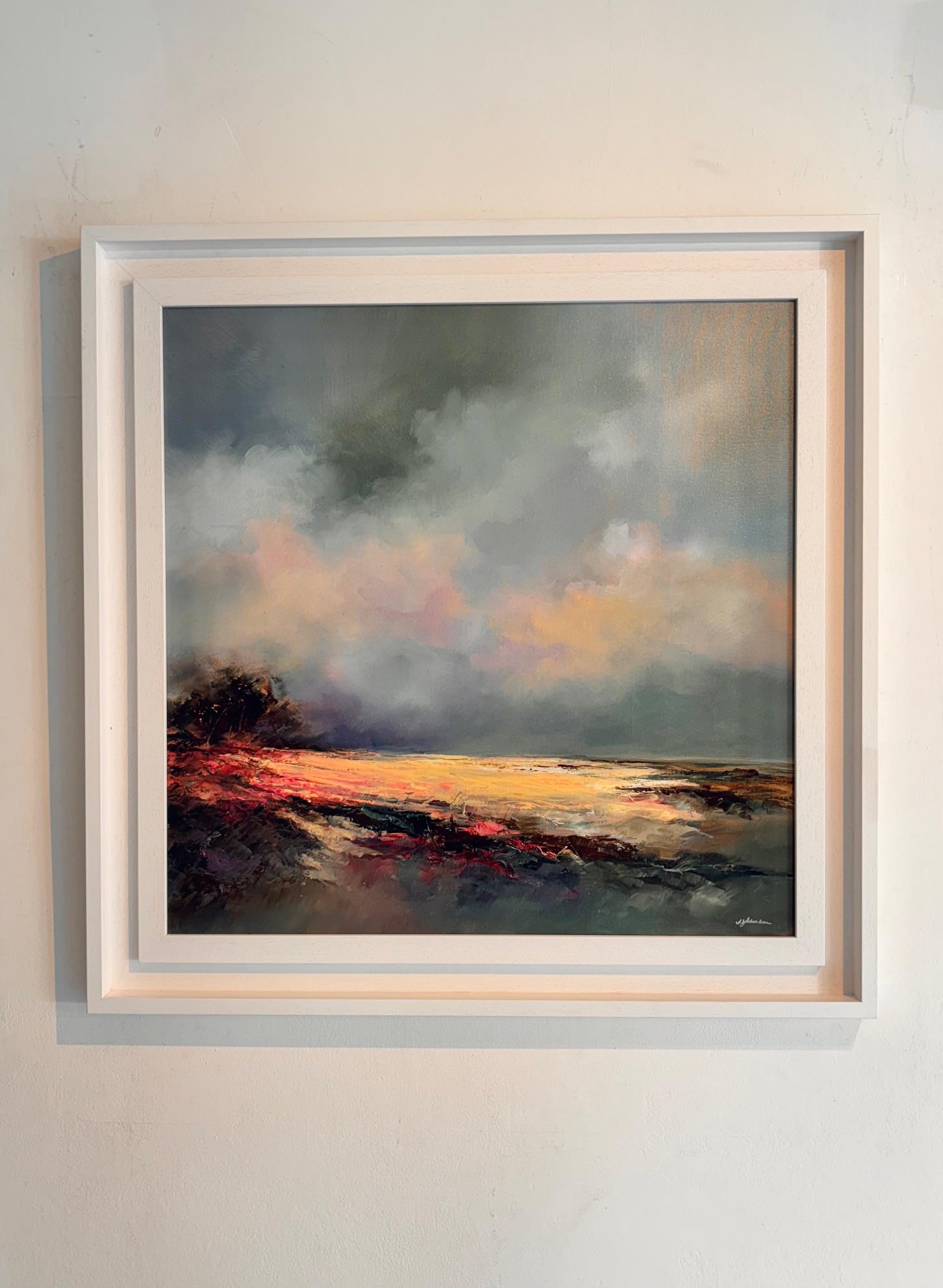Seasons End - peinture originale à l'huile de paysage abstrait - œuvre d'art contemporain - Painting de Alison Johnson