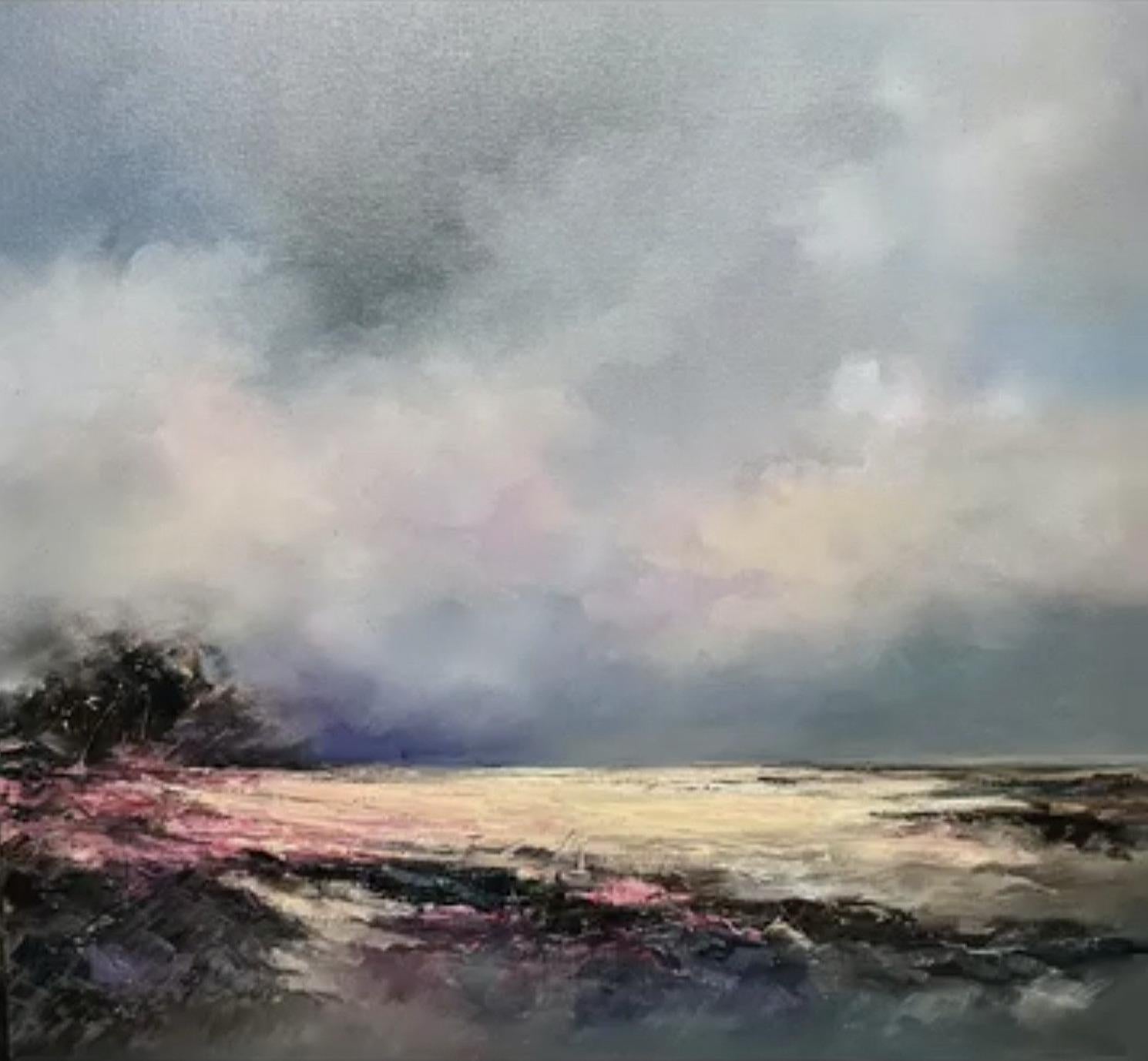 Landscape Painting Alison Johnson - Seasons End - peinture originale à l'huile de paysage abstrait - œuvre d'art contemporain