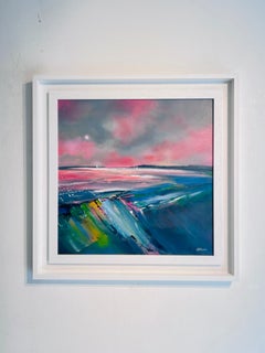 Soft Horizon - pittura originale ad olio di paesaggio astratto - opera d'arte contemporanea