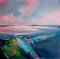Soft Horizon  - peinture originale à l'huile d'un paysage abstrait - œuvre d'art contemporain