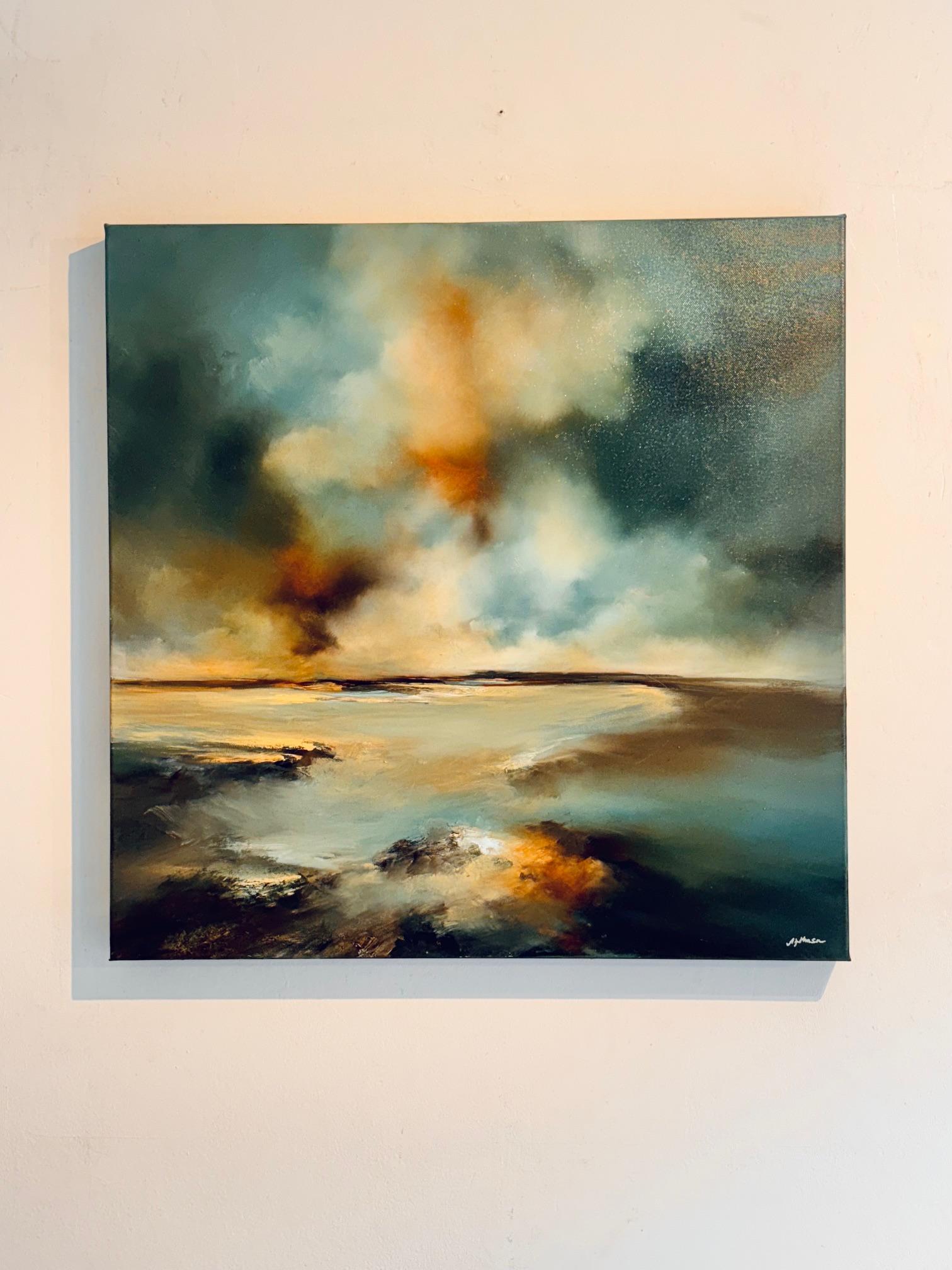 Storm Passage-originale Öl abstrakte Landschaft Gemälde-zeitgenössische Kunstwerk – Painting von Alison Johnson
