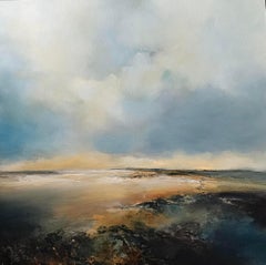 The Quiet Horizon-original oil abstract landscape painting-contemporary artwork