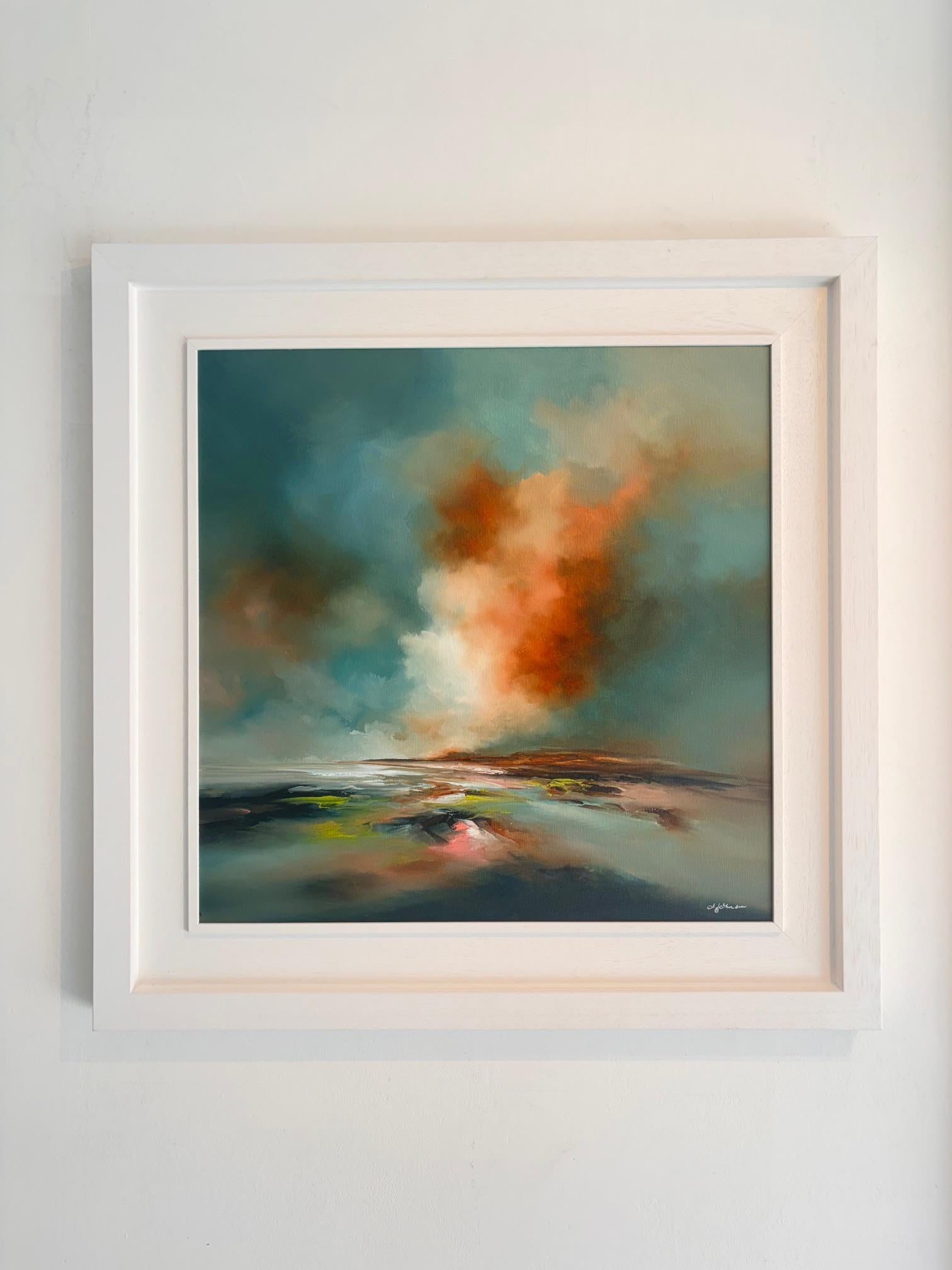 The Vista - Abstraktes Landschaftsgemälde in Öl - surreale zeitgenössische Kunst – Painting von Alison Johnson