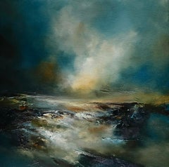 Maree del crepuscolo - pittura originale ad olio di un paesaggio astratto - arte contemporanea