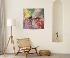 Urban Refraction - original abstract landscape oil painting-contemporary artwork