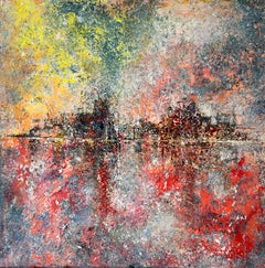 Urban Refraction - original abstract landscape oil painting-contemporary artwork