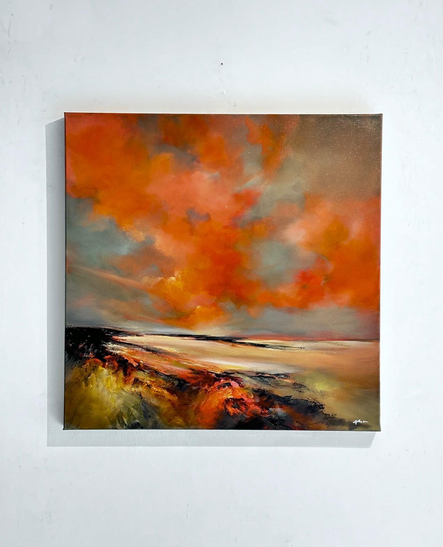 Wo das Licht bricht - Abstraktes Landschaftsgemälde in Öl - Zeitgenössische Kunst – Painting von Alison Johnson