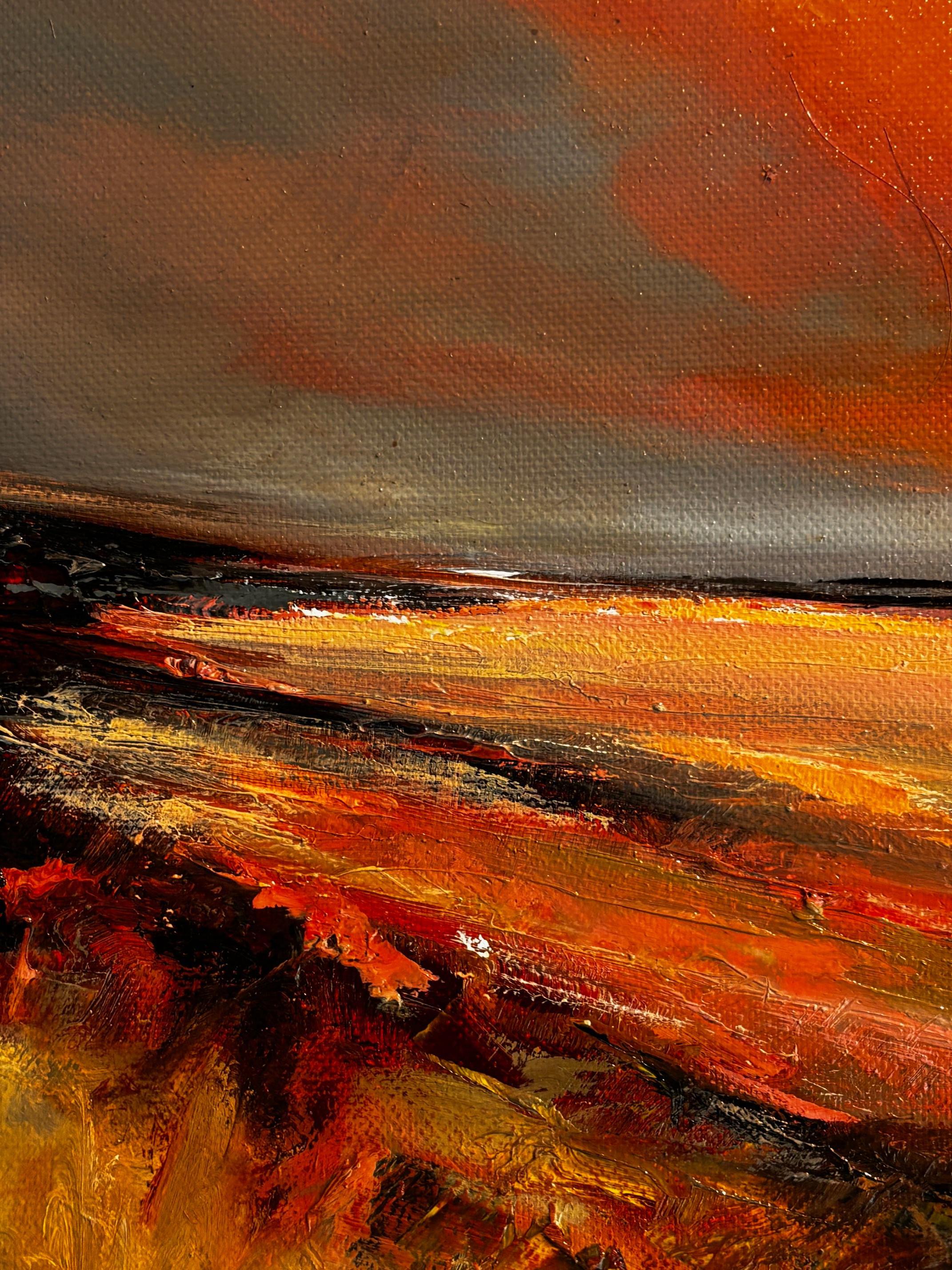 Wo das Licht bricht - Abstraktes Landschaftsgemälde in Öl - Zeitgenössische Kunst (Braun), Landscape Painting, von Alison Johnson