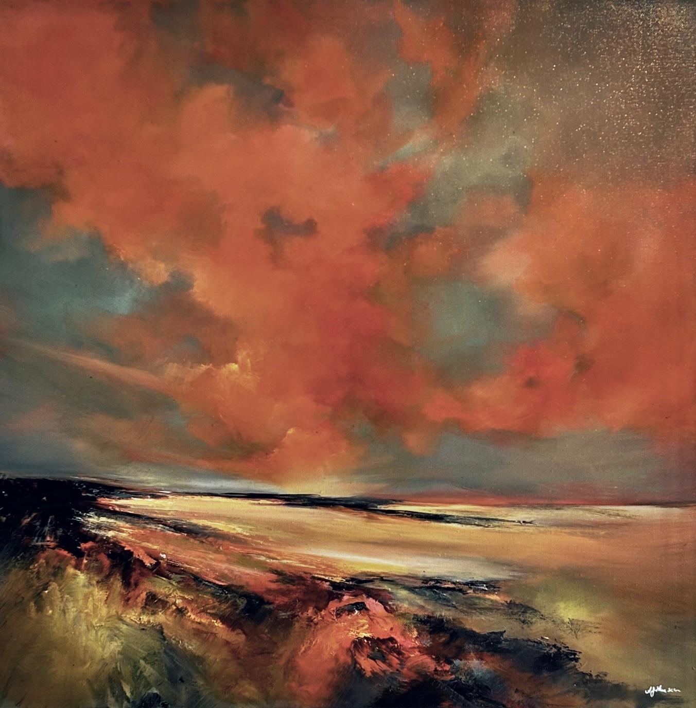 Wo das Licht bricht - Abstraktes Landschaftsgemälde in Öl - Zeitgenössische Kunst