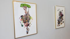 Worlds imaginaires 2 - collage, encadré