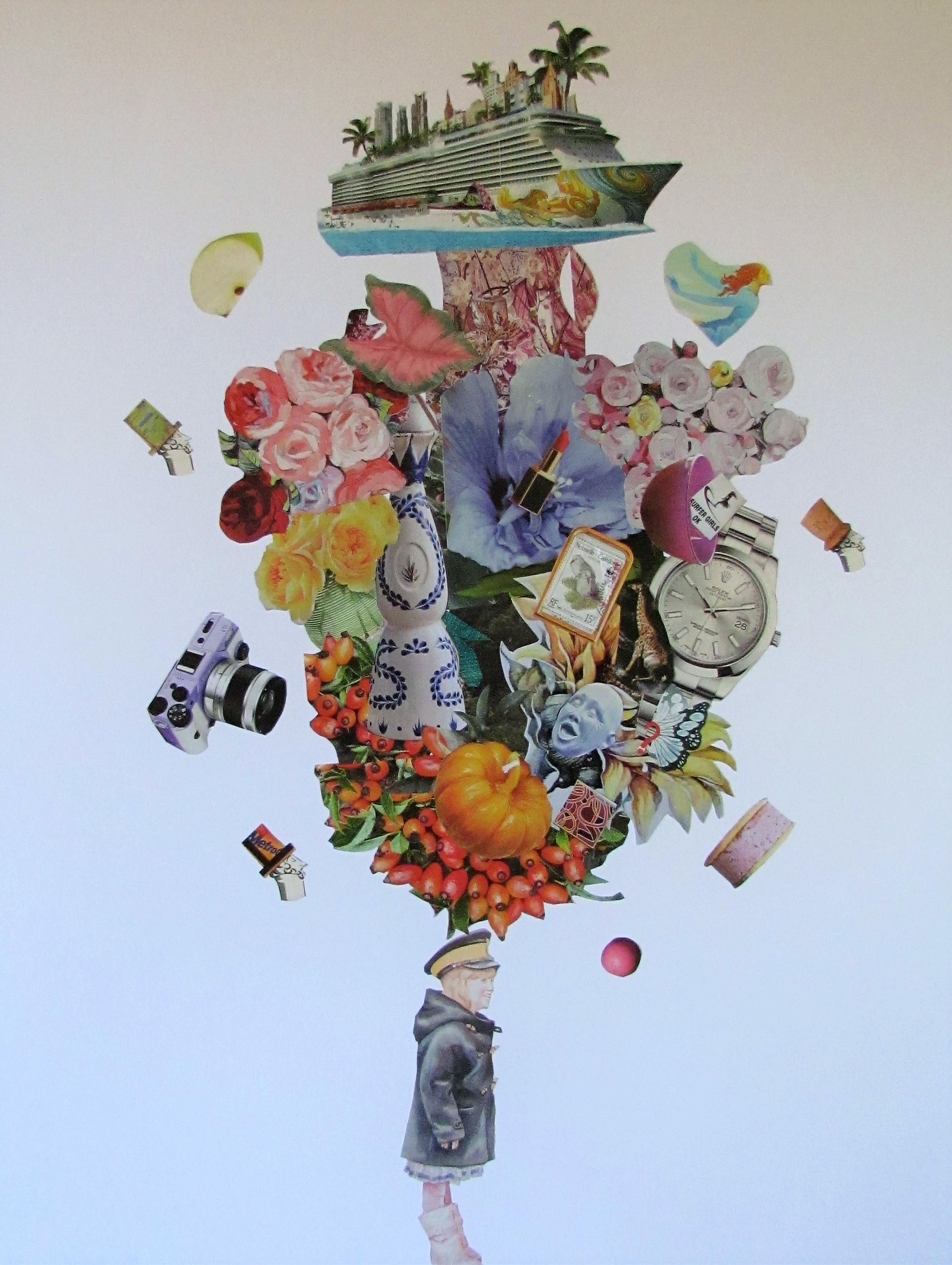 Imaginary Worlds 3 - collage, framed - Mixed Media Art by Alison Keenan