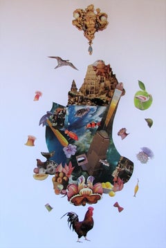 Imaginary Worlds 4 - collage, framed