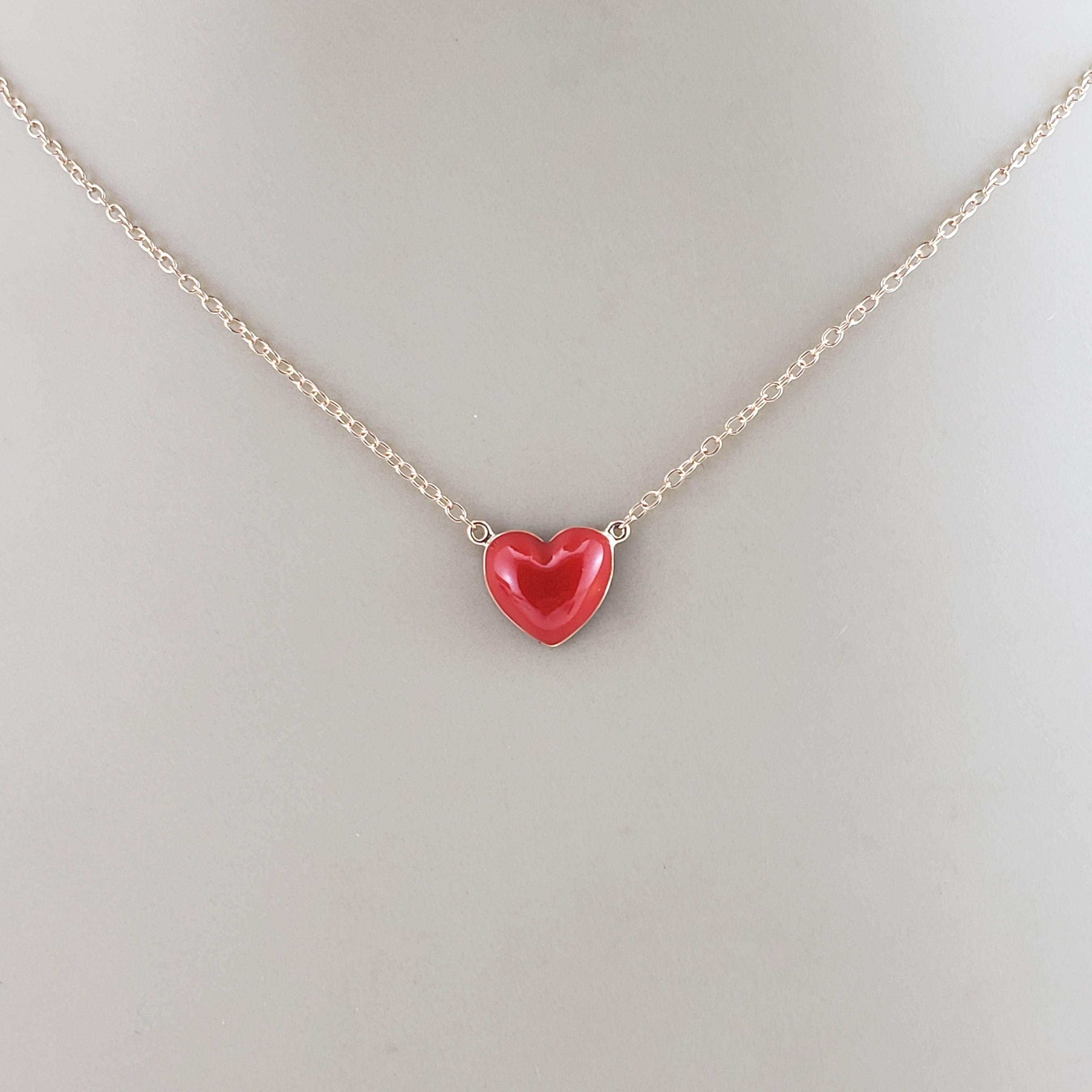 Alison Lou 14 Karat Yellow Gold Enamel Heart Necklace #15782 1