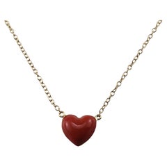 Alison Lou 14 Karat Yellow Gold Enamel Heart Necklace #15782