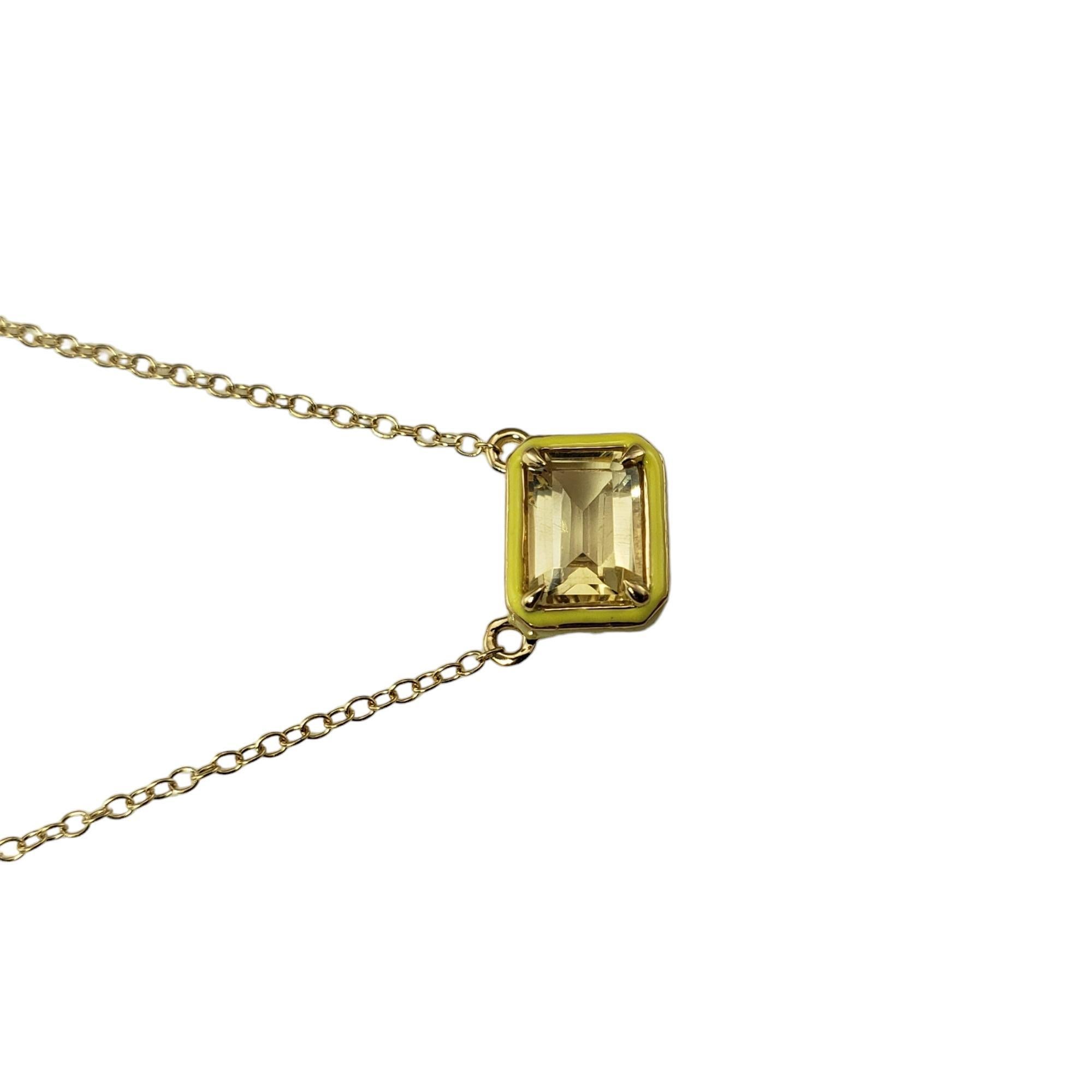 Collana Alison Lou in oro giallo 14K con Citrino e Smalto #15780 In condizioni buone in vendita a Washington Depot, CT