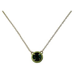 Alison Lou 14K Yellow Gold Lab-Created Emerald & Enamel Necklace #15778