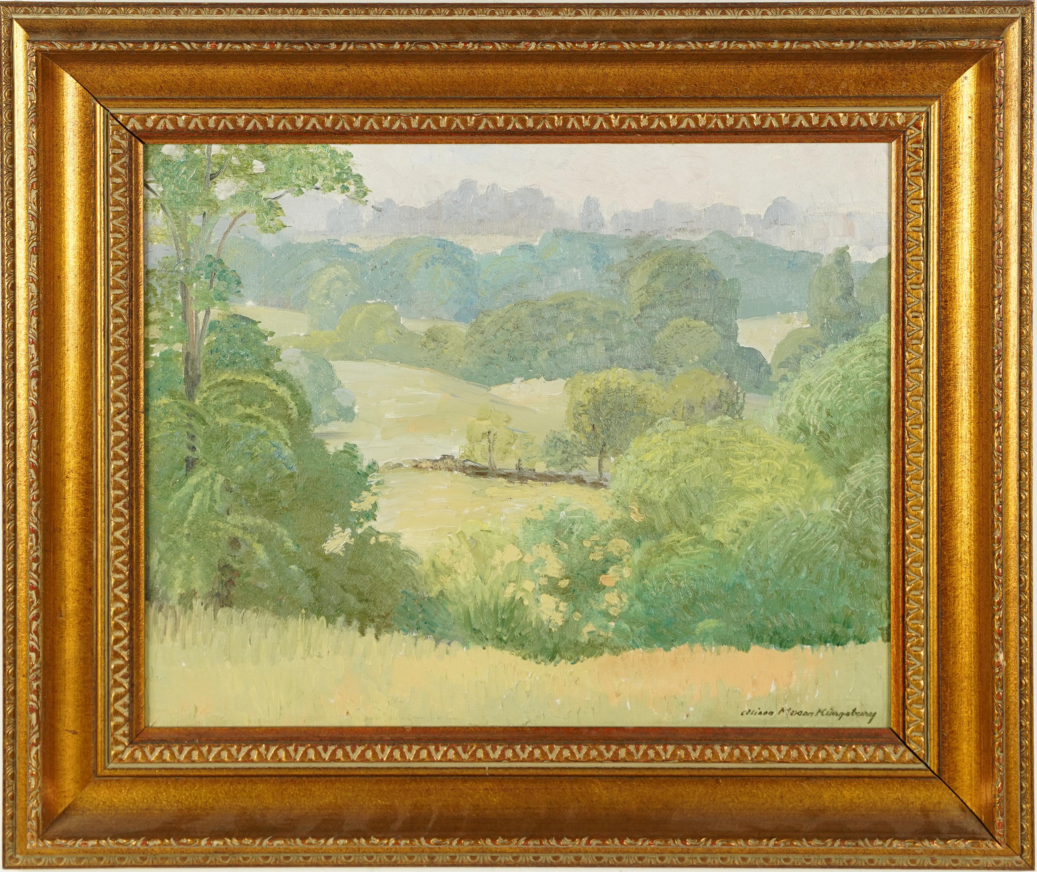 Antikes Ölgemälde der amerikanischen impressionistischen Künstlerin, signiert, Landschaft – Painting von Alison Mason Kingsbury
