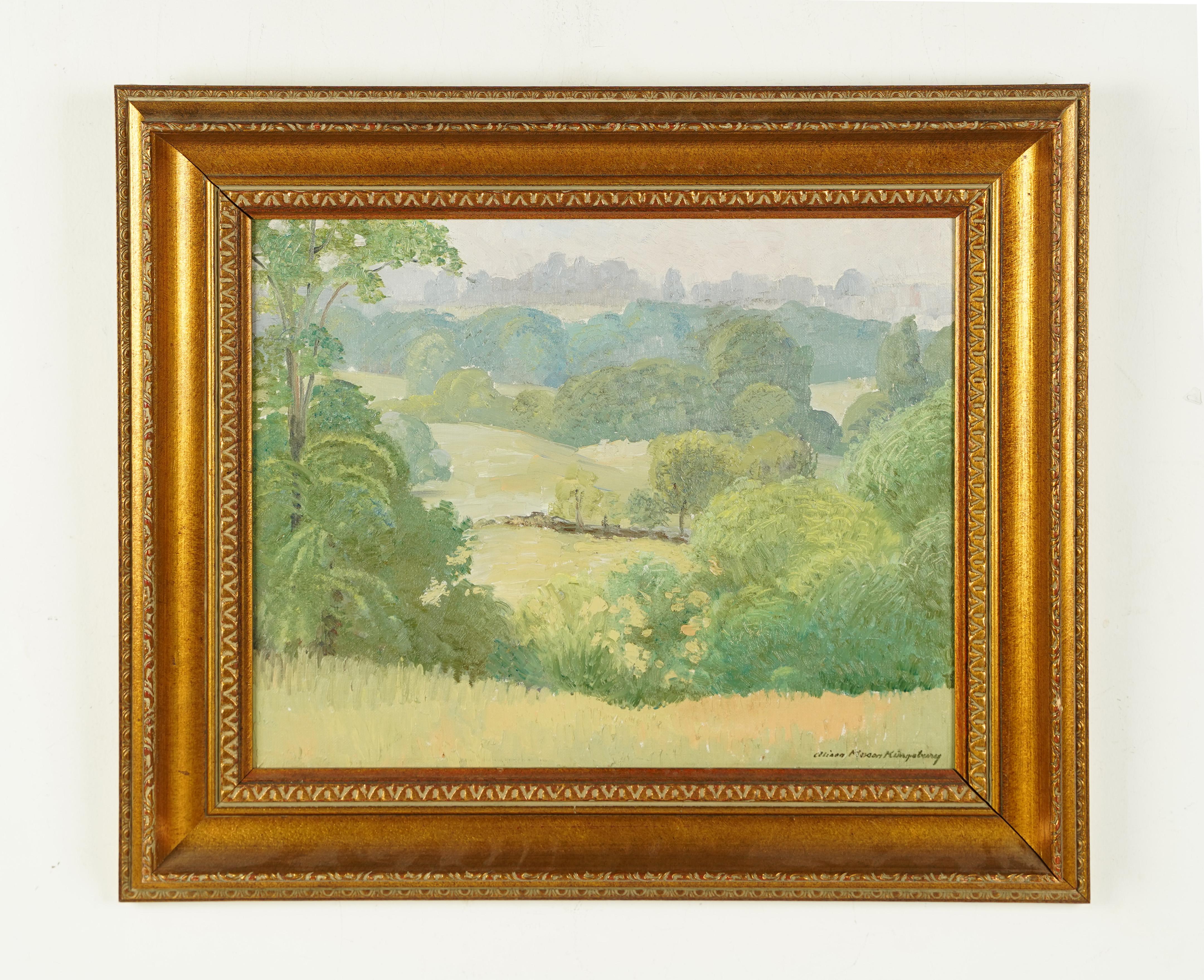 Antikes Ölgemälde der amerikanischen impressionistischen Künstlerin, signiert, Landschaft (Impressionismus), Painting, von Alison Mason Kingsbury