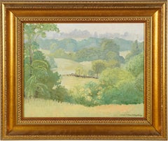  Antique American Impressionist Female Artist Signed Landscape Oil Painting