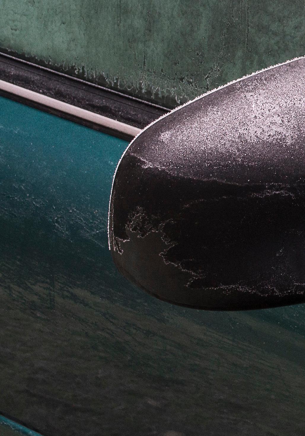 Vancouver New Years - frosty photograph of green car mirror in winter (30 x 45) - Contemporary Print by Alison Postma
