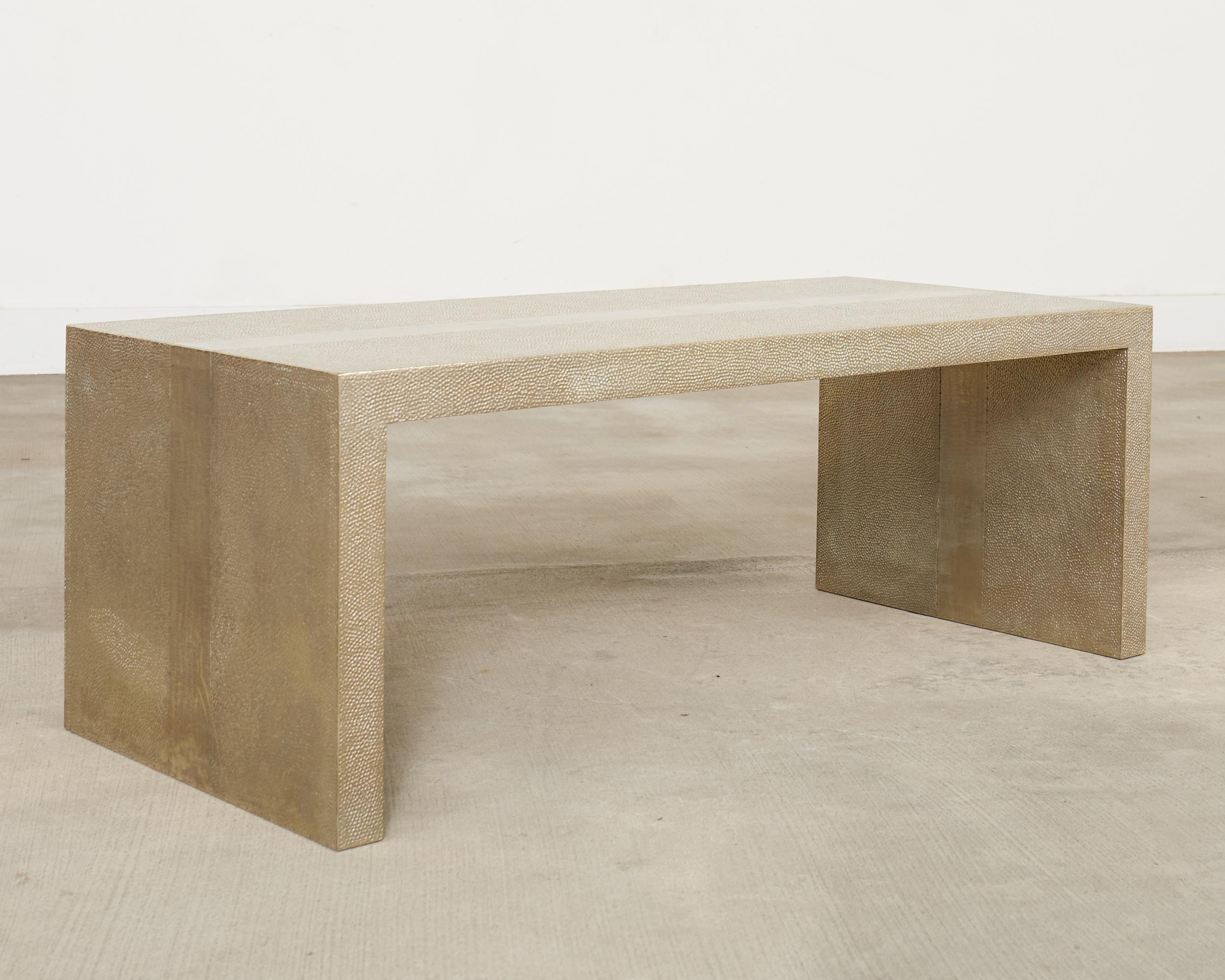 Moderne Alison Spear for Stephanie Odegard White Bronze Low Cocktail Tables en vente