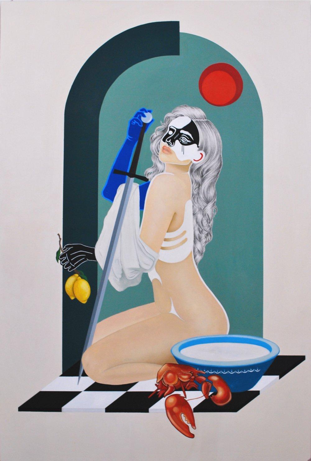 Alison Underwood Abstract Painting – Saure Sahne