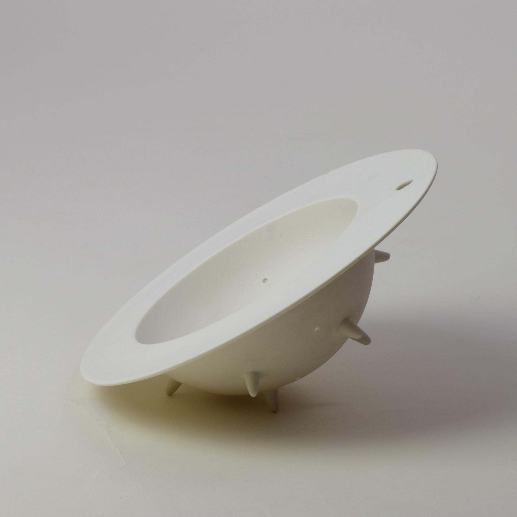 Alison wilding
Ceramic sculpture, 1999
Produced by Royal Doulton, 2000
Porcelain
Imprinted stamp 'AW 2000 Royal Doulton'

A usable table object, or a sculpture to place on a shelf or hang on the wall...

'I don't know if this piece is