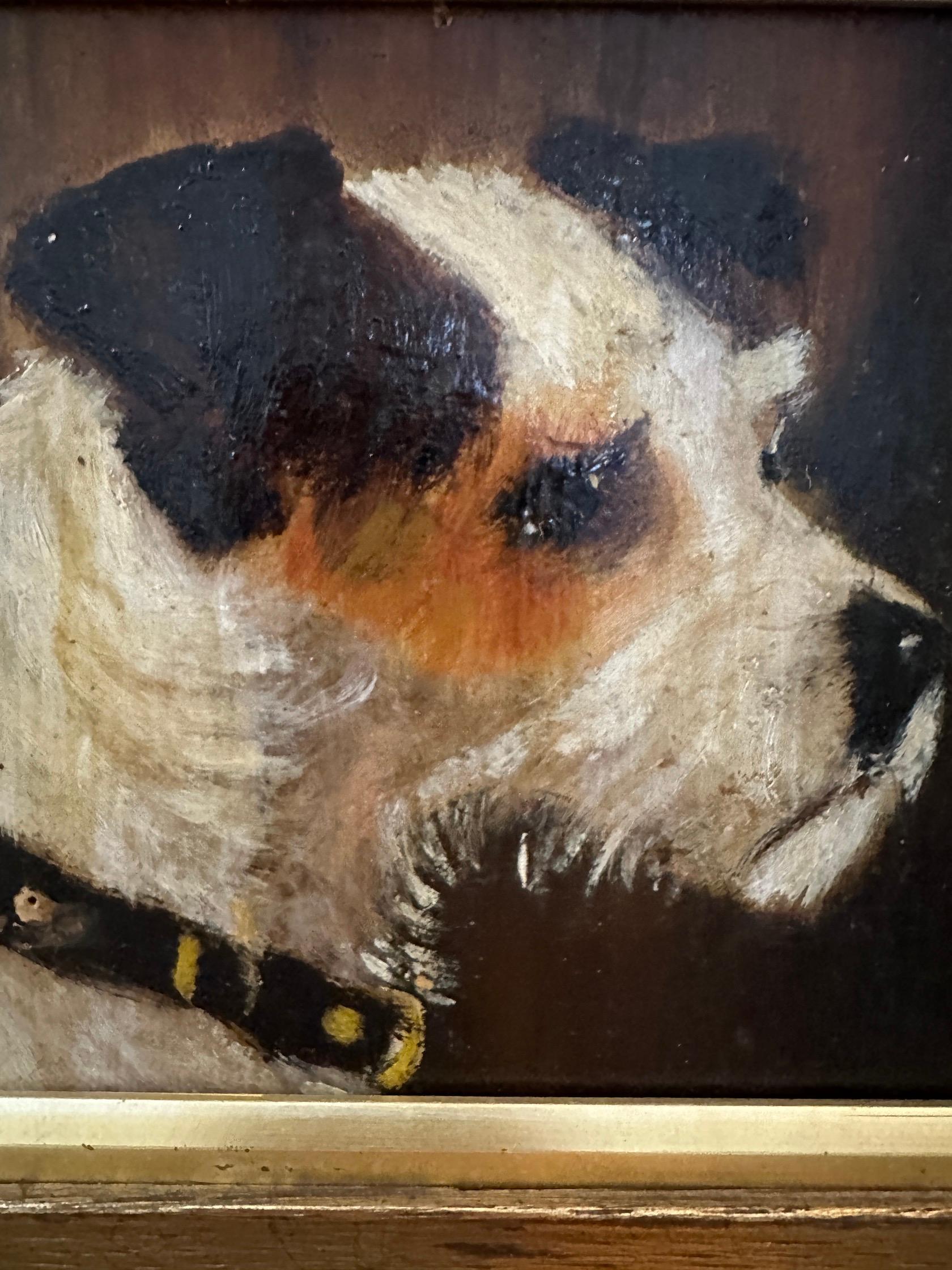 A. List , 19th century English portrait of a Jack Russell dog or Puppy

Original English antique 19th century gilded oak  frame and the painting is in perfect original condition. 

A. List was a Victorian painter of animal subjects. 

He mostly