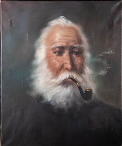 Alistair Douglas - Olio della metà del XX secolo, Vecchio gentiluomo con pipa