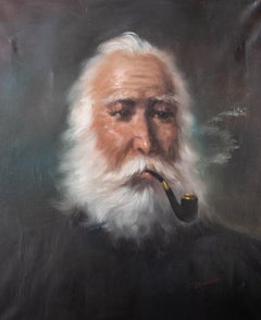 Alistair Douglas - Mid 20th Century Oil, Old Gentleman with a Pipe