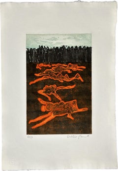 Gravure d'art en édition limitée signée Alistair Grant Wailing Women, 1968