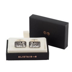 Alistair R Donegal Granite and Hallmarked Silver Cufflinks