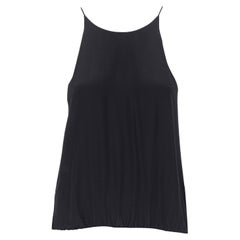 Used ALIX 100% silk black halter neck racer back camisole top XS