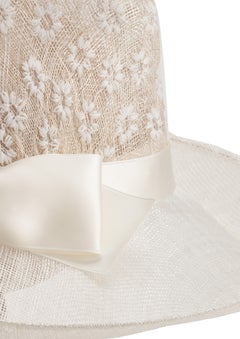 SPECIAL PRICE: Kreisicouture embroidered sisal straw Borsalino style summer hat