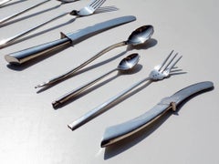 Couverts postmodernes en argent Borek Sipek « Alix » de Driade, années 1980