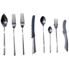 "Alix" Borek Sipek by Driade, 1980s Design Silver Postmodern Cutlery Flatware
