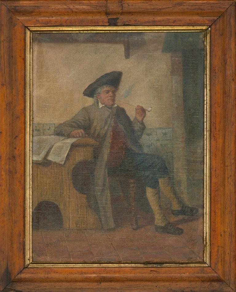 Alix Duval (b.1848) - Framed Late 19th Century Oil, Gentleman with a Pipe For Sale 2
