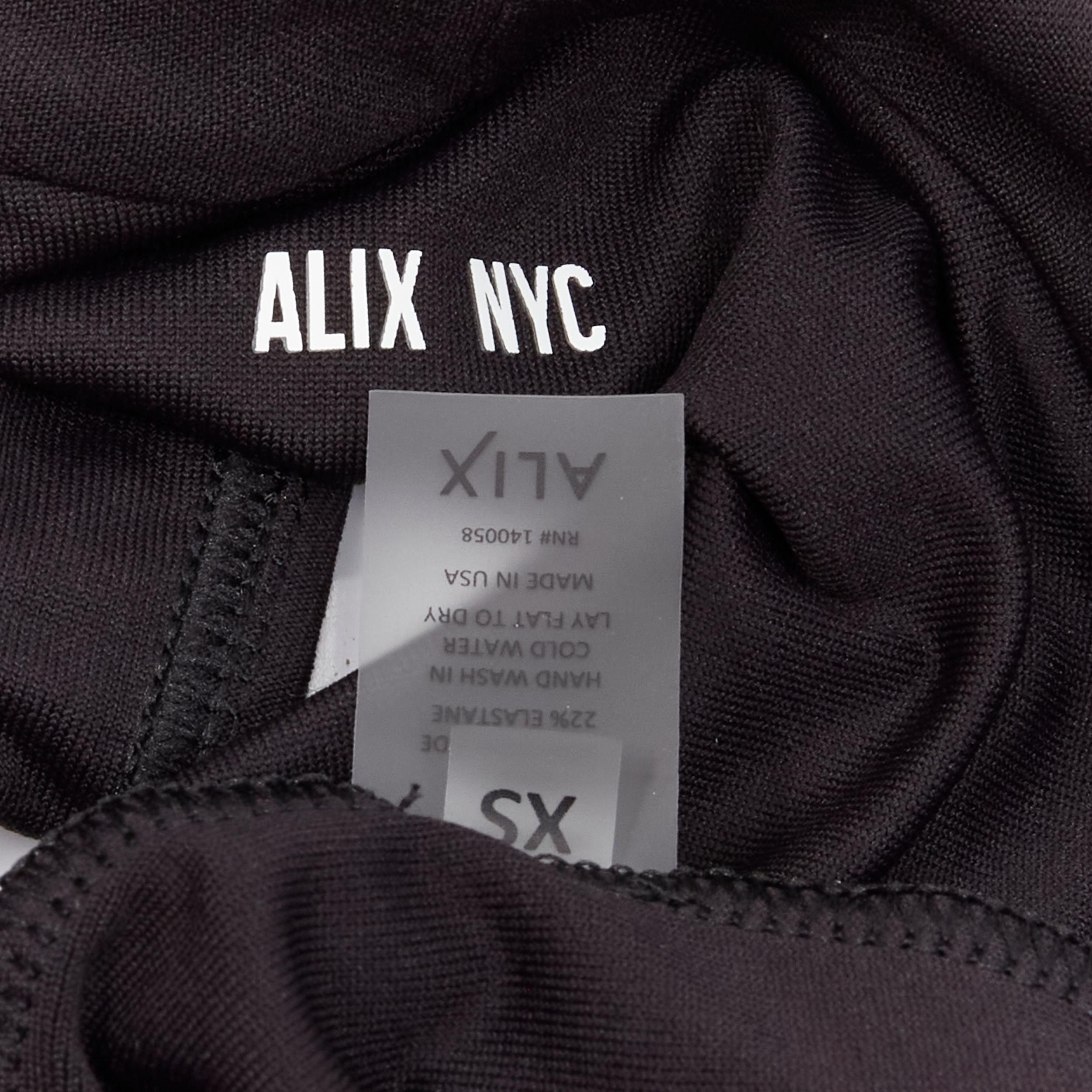 ALIX NYC black plunge neck halter open back body suit top XS 3