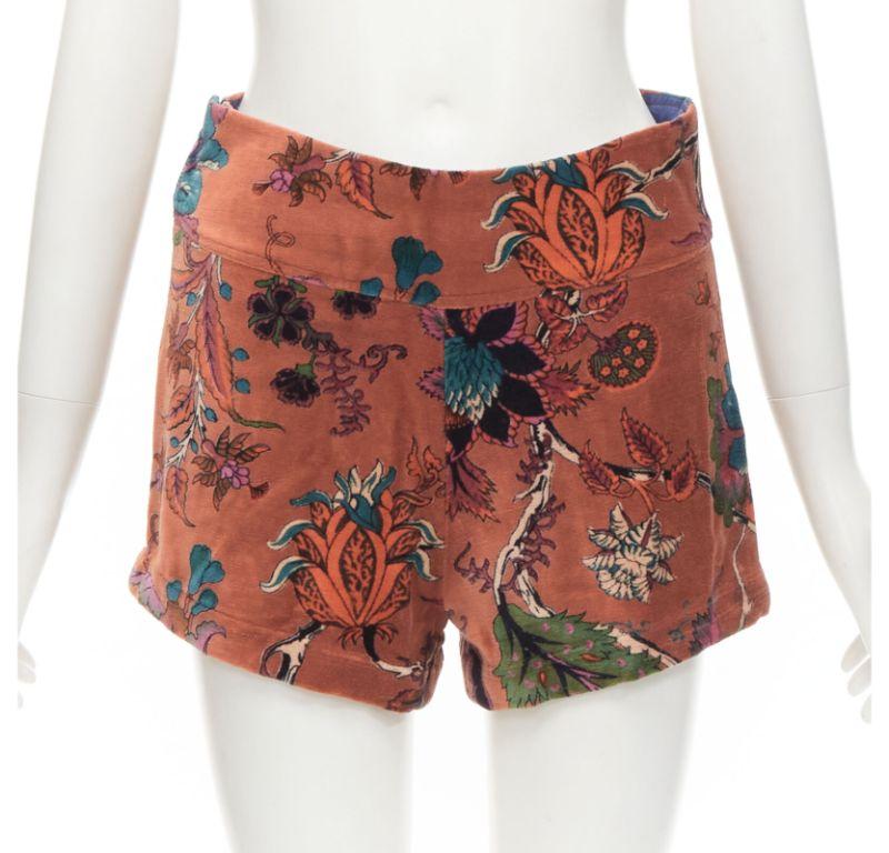 ALIX OF BOHEMIA Schoolboy cinnamon floral velvet  waist coat shorts set For Sale 2