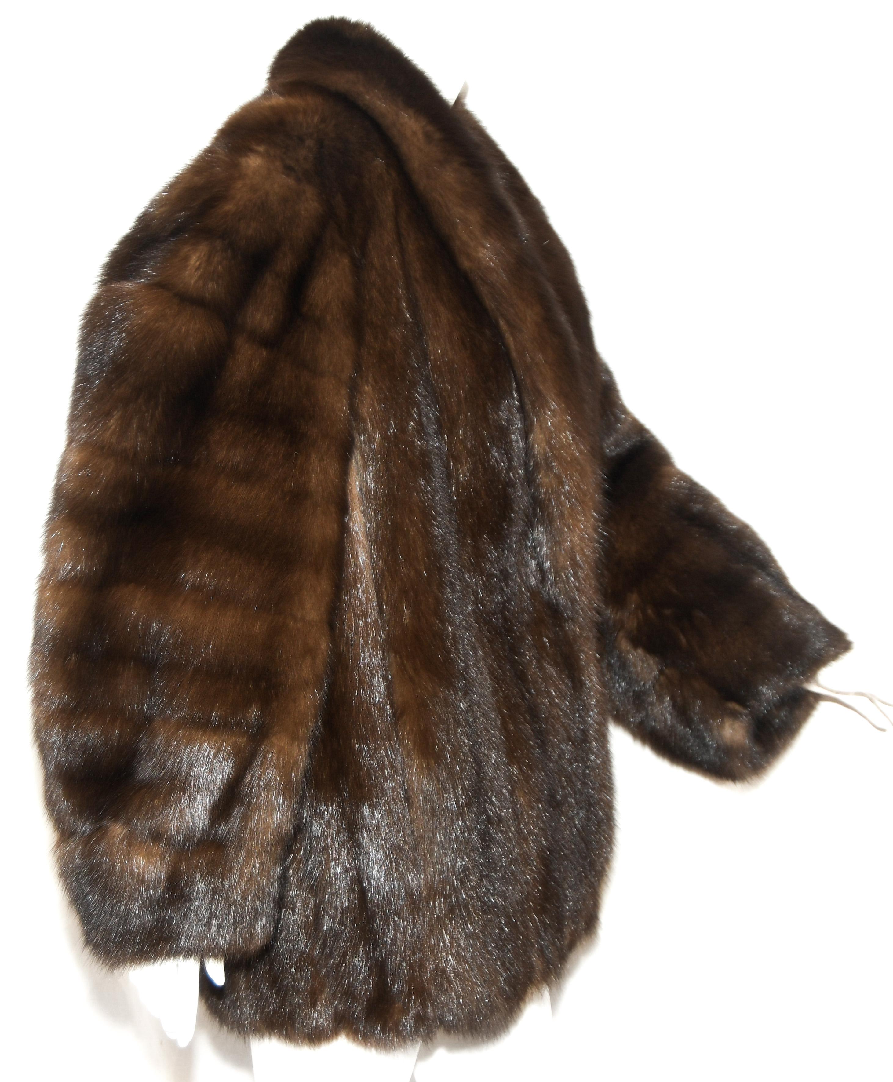 Black Alixandre Mink Fur Jacket Lined in YSL Fabric