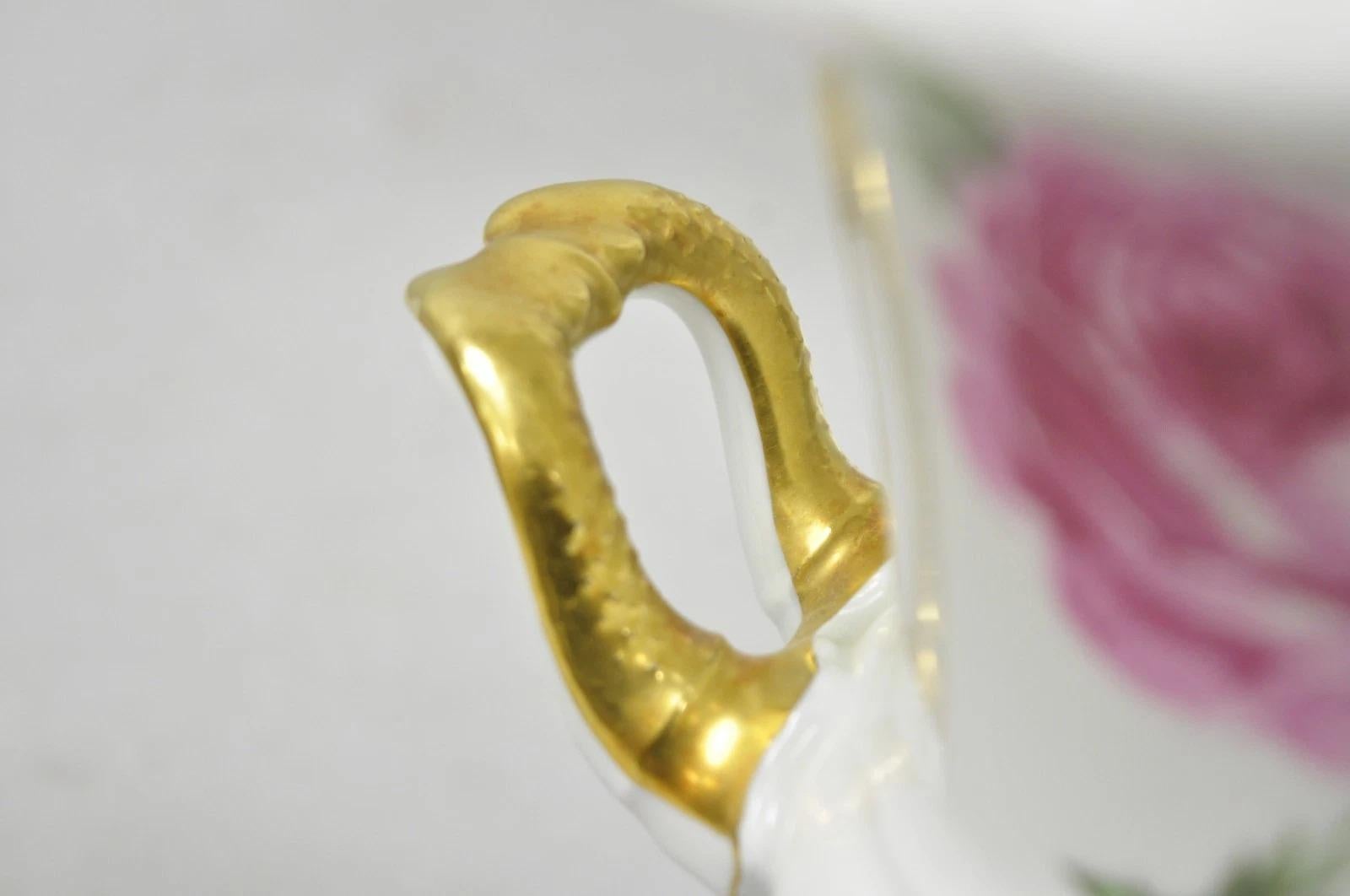 Alboth & Kaiser, porcellana francese dipinta a rosa, coppa trofeo ornamento coppia in vendita 2