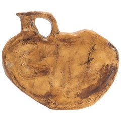 Organic Shape, Contemporary Light Brown Ceramic Vase by Willem Van Hooff